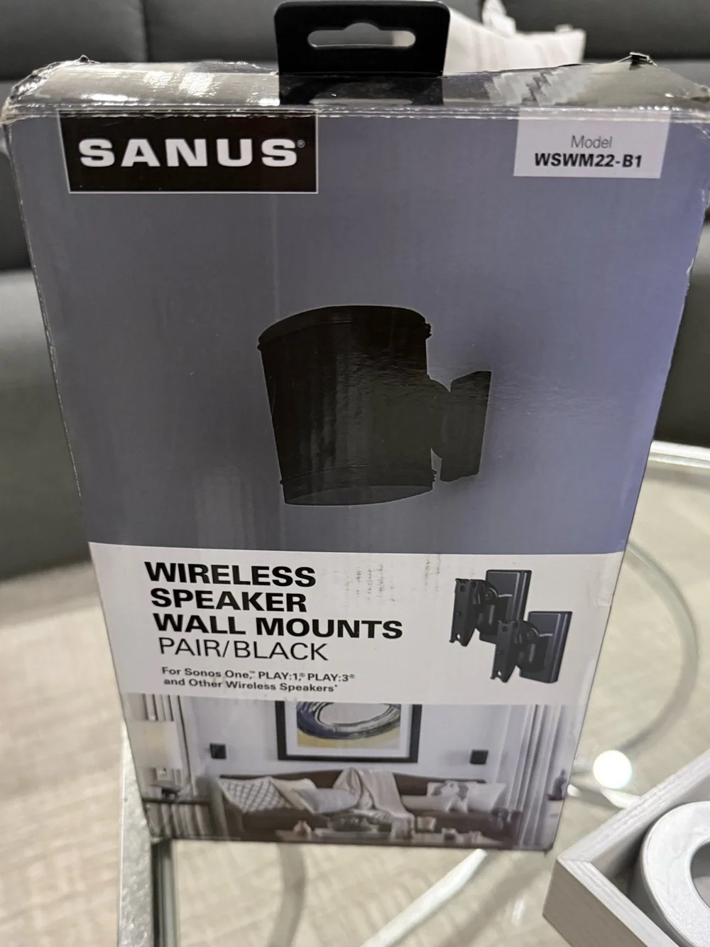 SANUS Wireless Speaker Wall Mounts - Black (Pair)